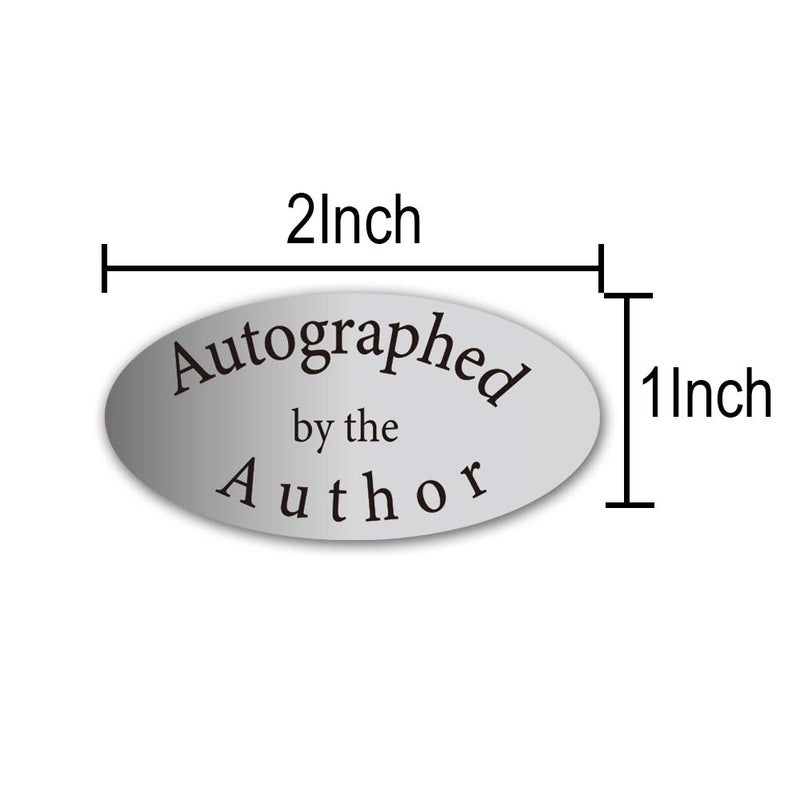 Remarkable Silver Foil Autographed Label Stickers 1 x 2 Inch Oval Autographed by The Author Stickers Laminated Author Stickers-1008 Labels/Pack - Image 3
